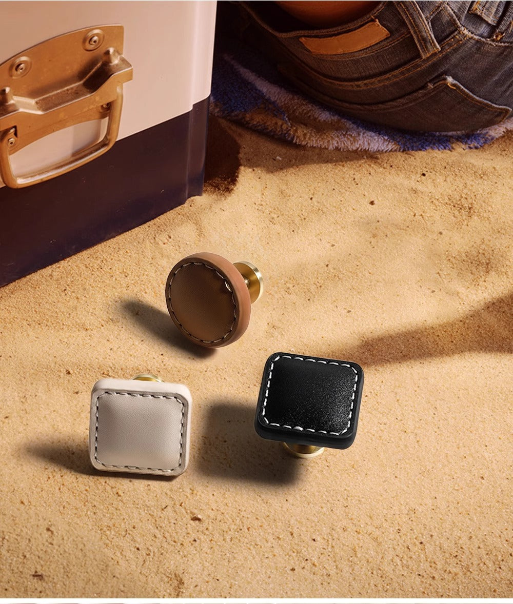 TAVEN - Knob - Zinc Alloy + PU Leather